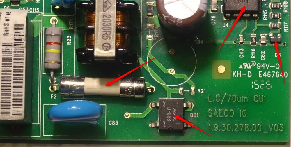Ekspres Saeco, Philips - zestaw naprawczy elektroniki i nie tylko.