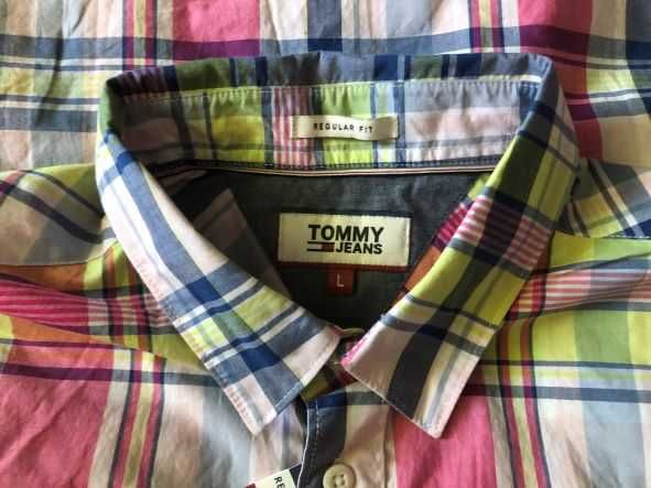 TOMMY JEANS HILFIGER roz.L regular jak nowa koszula męska w kratę 6Y22