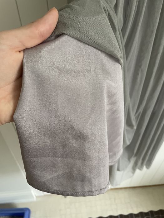Długa szara sukienka na wesele elegancka L 40