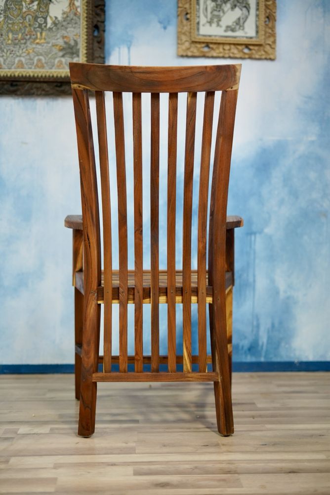 Krzesla drewniane z podłokietnikami tekowe kolonialne egzotyczne