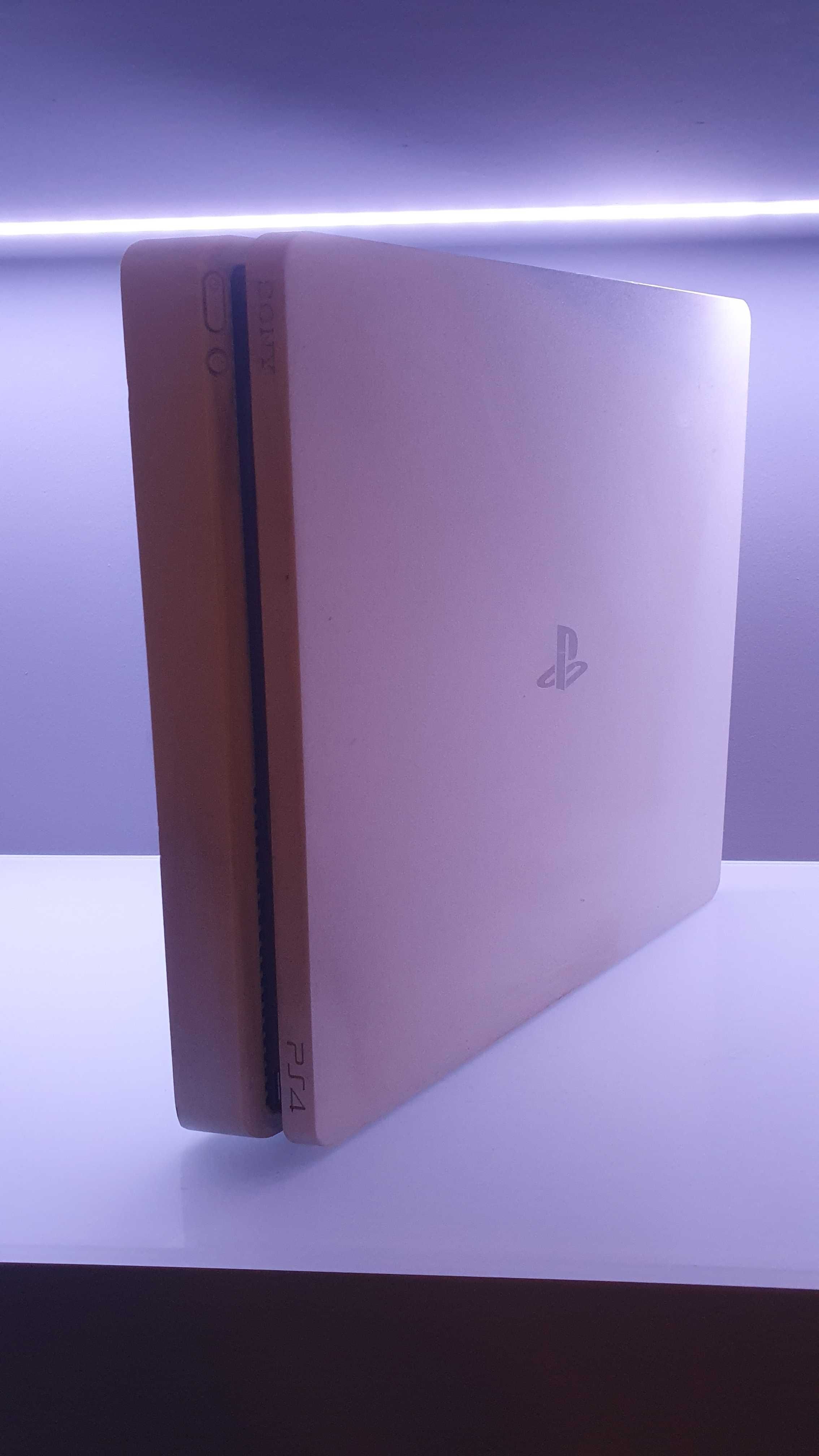 Ps4 Slim Białe 500gb + 2 pady i okablowanie