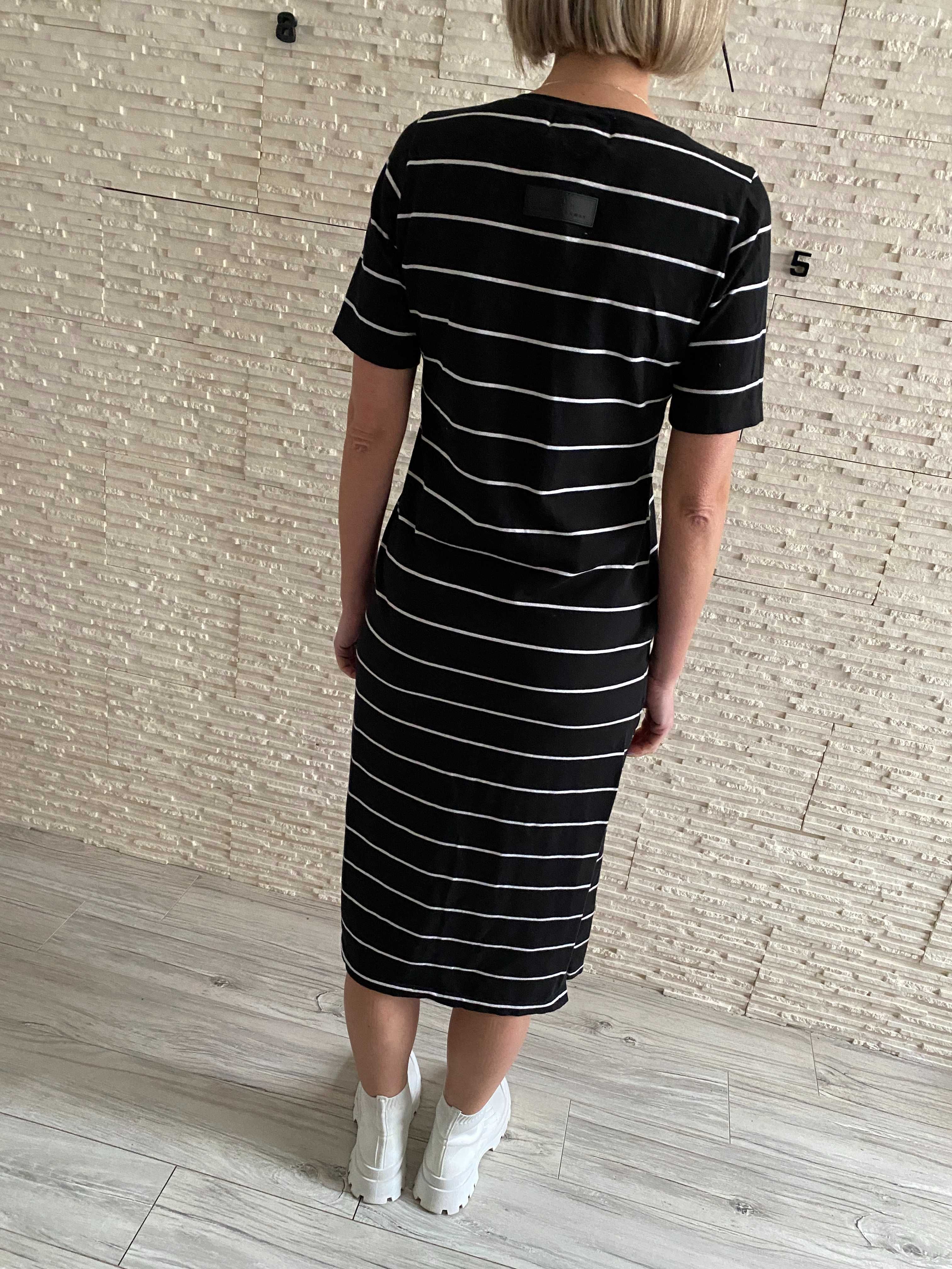 Project Runway lemonada sukienka paski midi rozporek