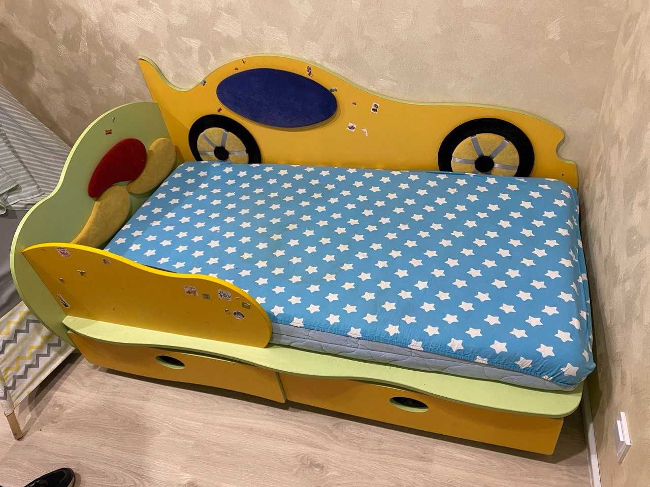 Детская кроватка Автомобиль с ортопедическим матрасом