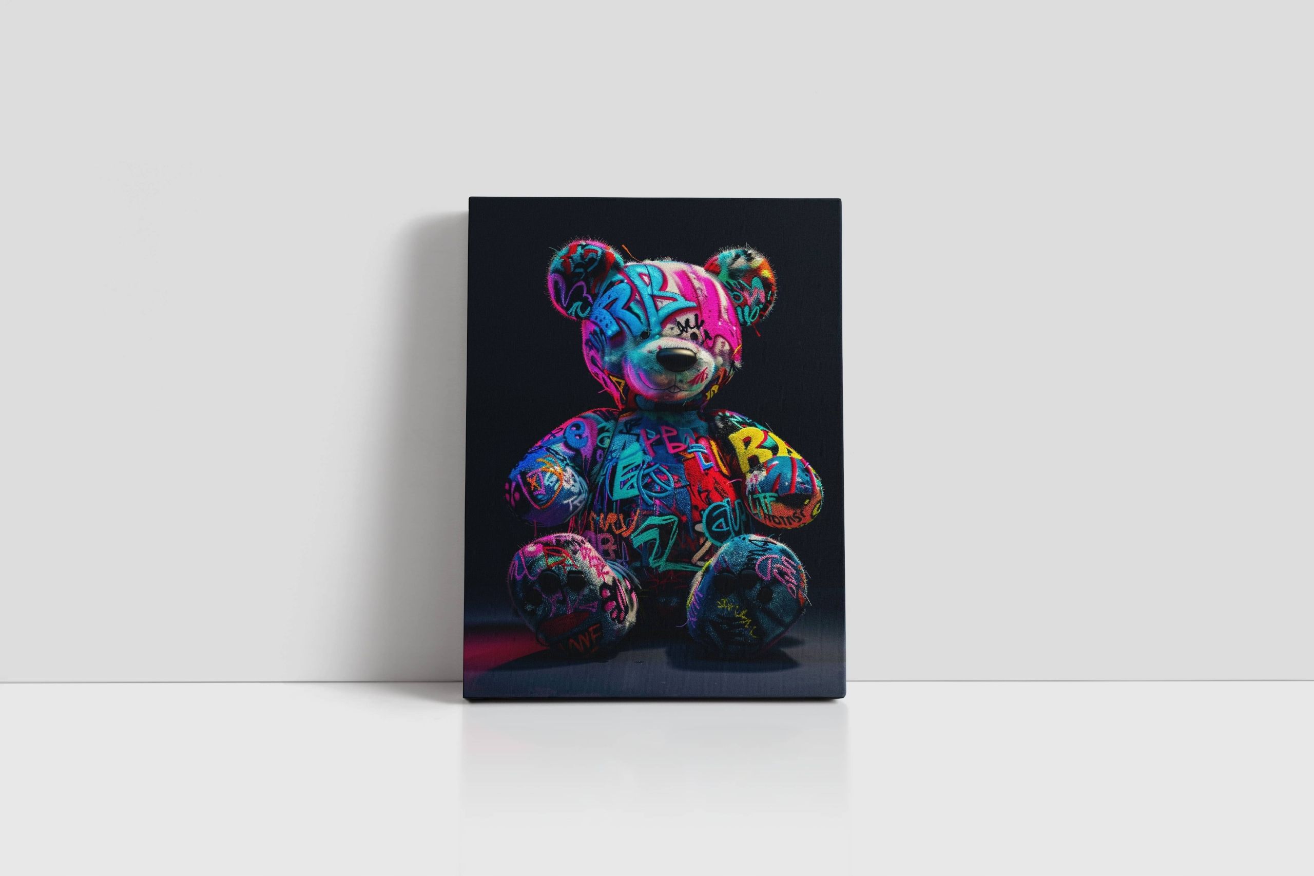 Nowoczesny obraz na płótnie "Grafitti Miś" 75x100 cm do domu