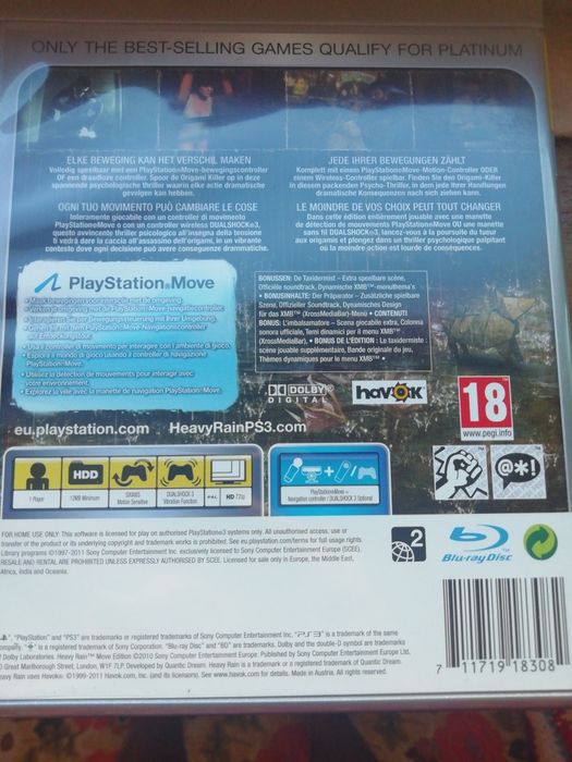 Heavy Rain Platinum edition PS3
