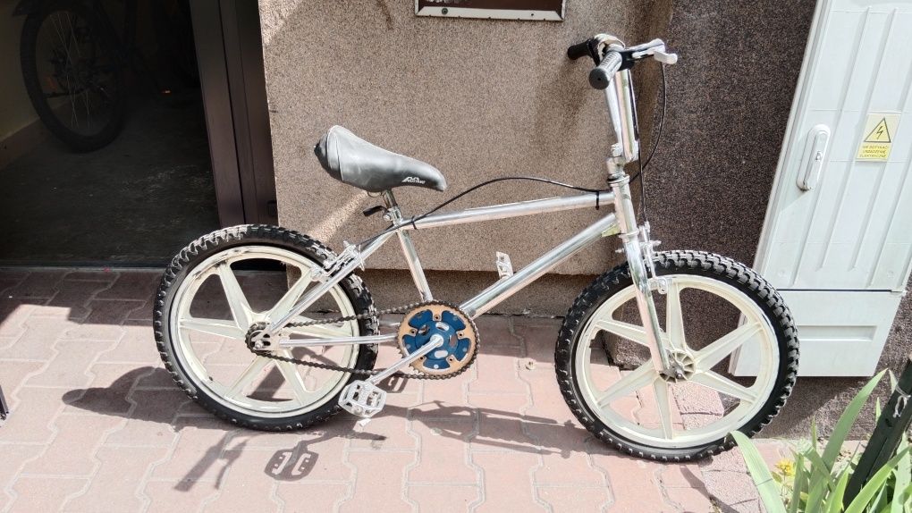 Stary 40 letni BMX rama niklowana koła plastikowe klasyk