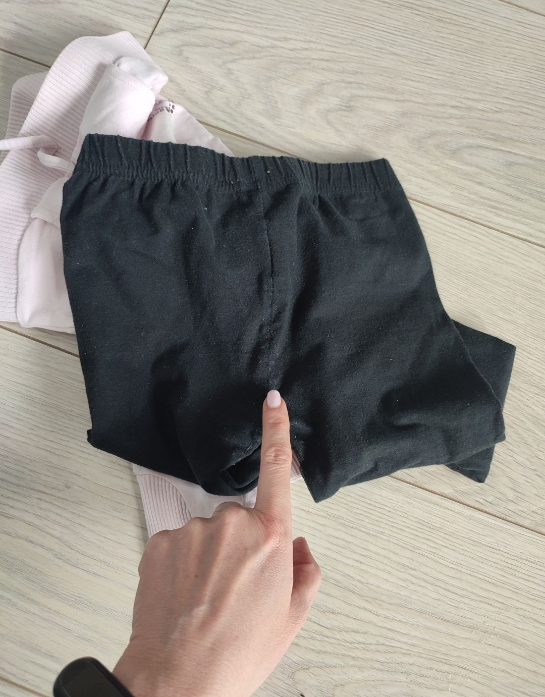Spodnie na lato dresowe 3/4 dla dziewczynki + legginsy rozm 110