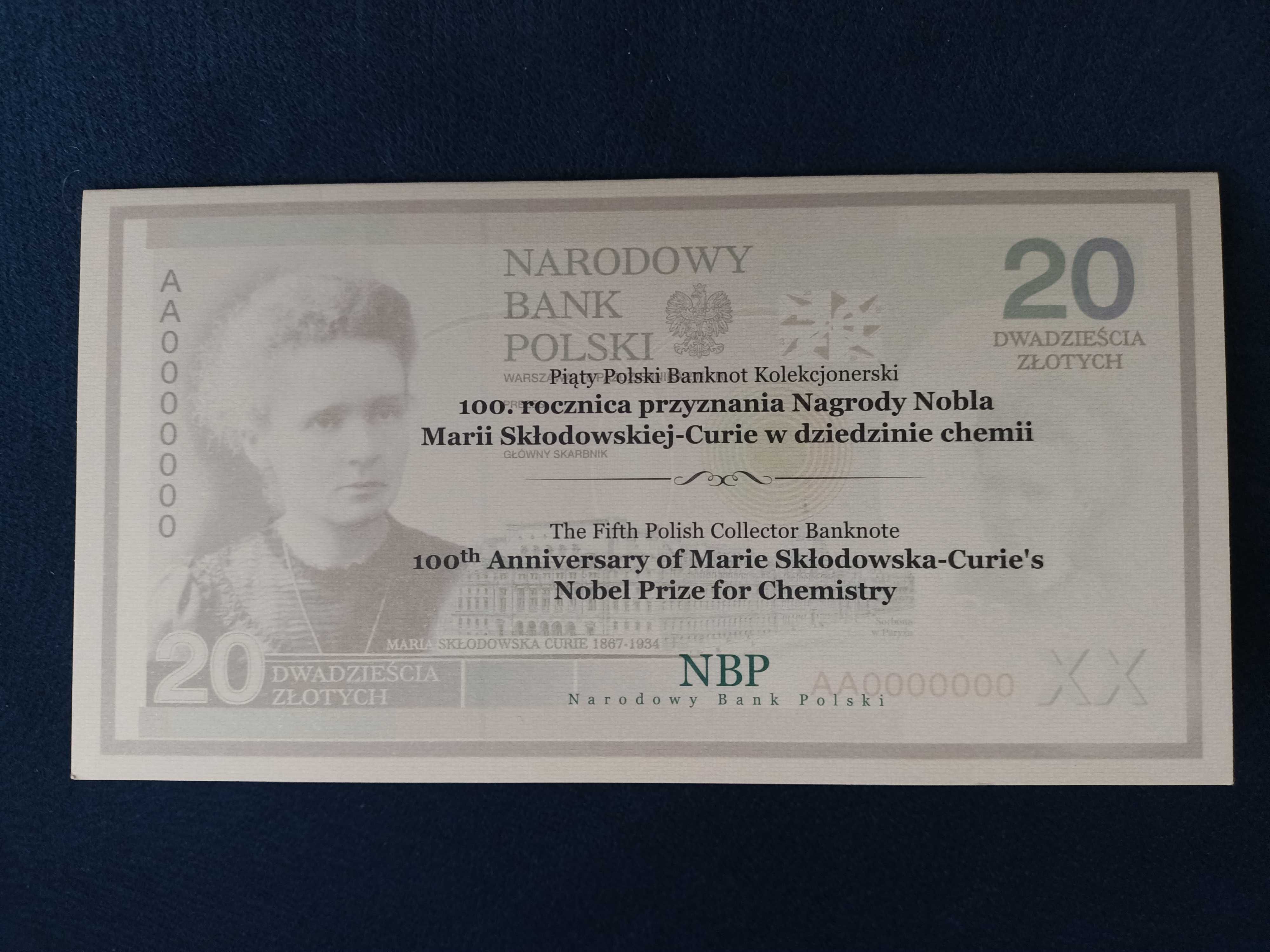 20 Złotych 2011 Maria Skłodowska - Curie stan 1 UNC