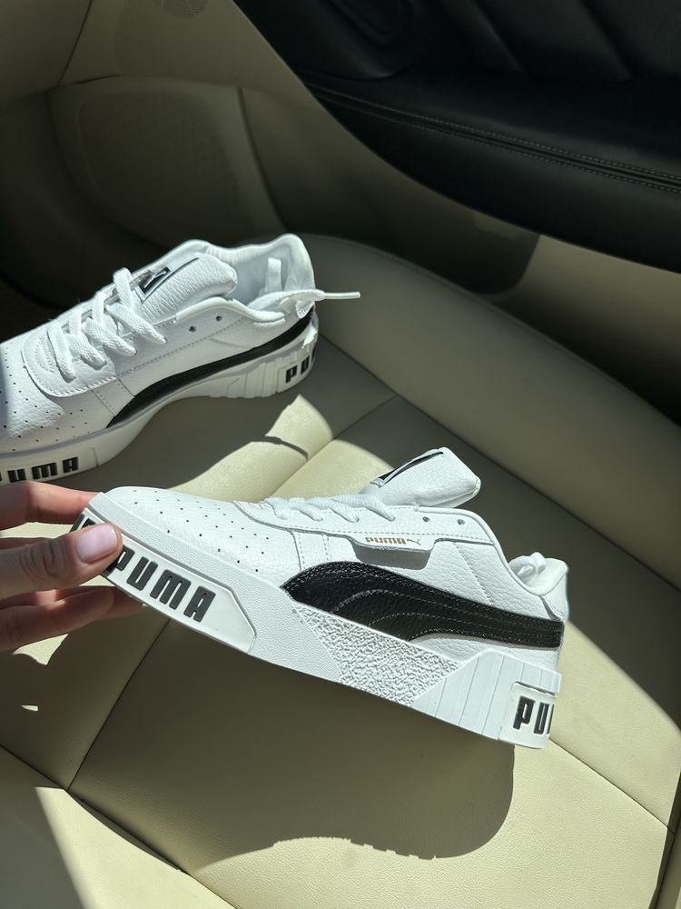 Кожаные белые кеды пума puma  37 на 24 см