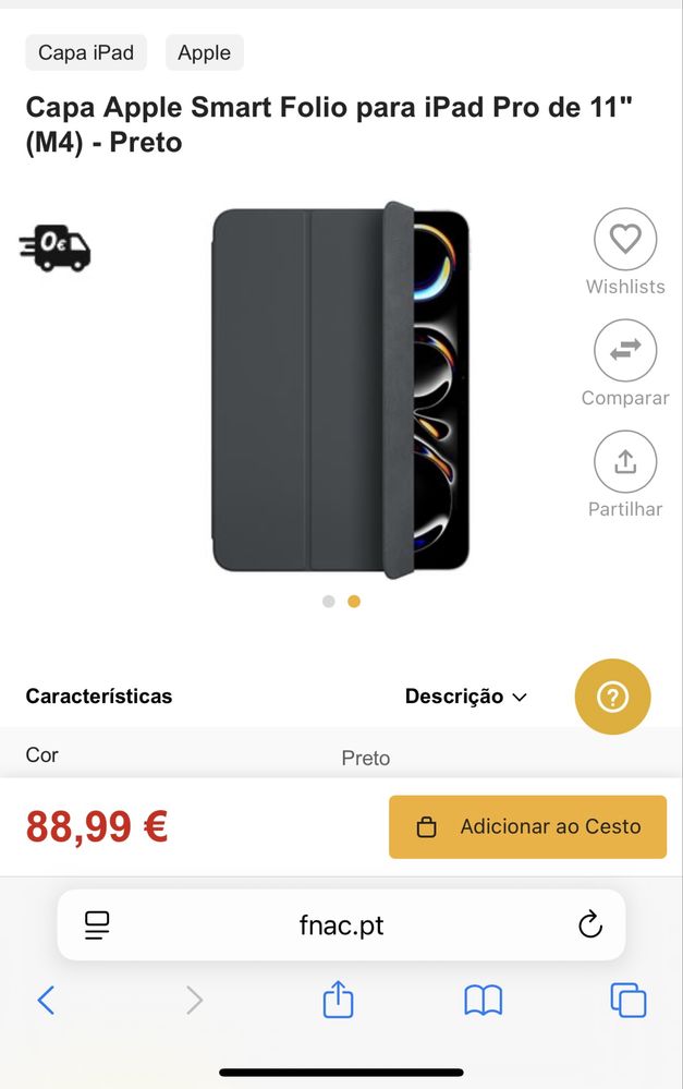 Apple iPad Pro 11” M4 (256GB, Wi-Fi) + como Novo