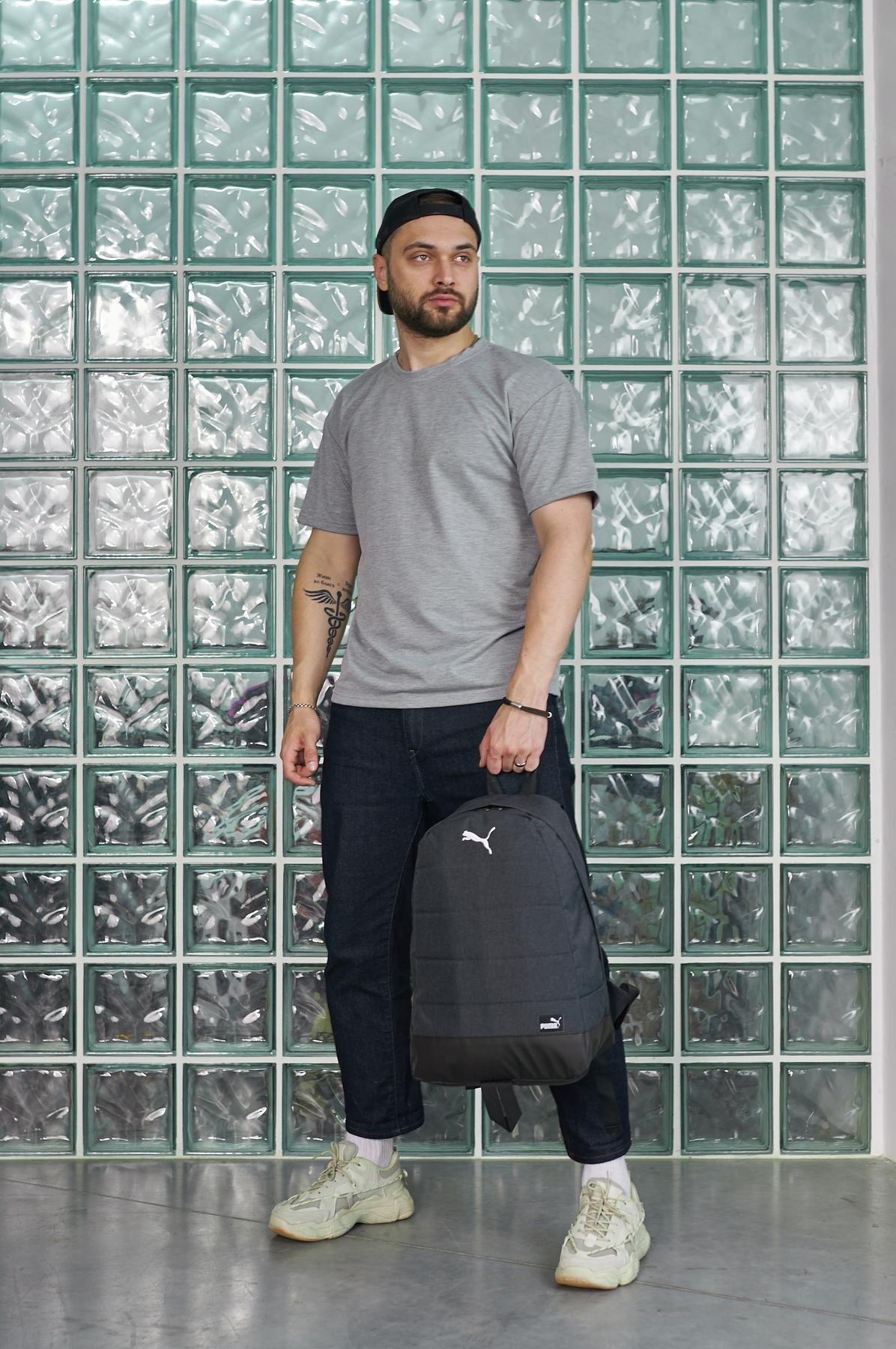 Мужской спортивный рюкзак тёмно-серый, городской puma, портфель пума.