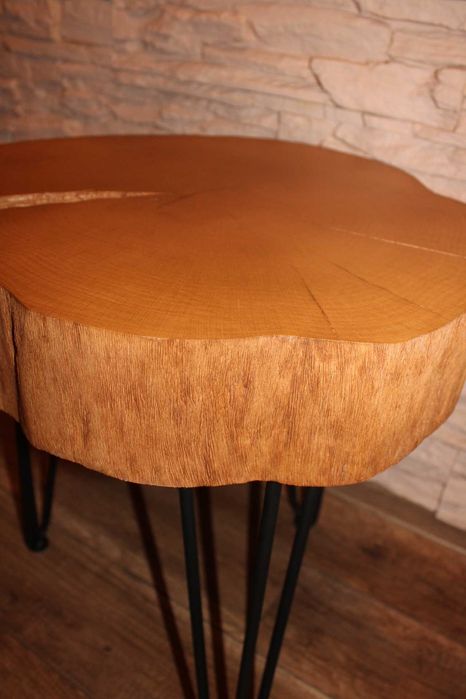 OKAZJA !Solidny stolik kawowy,nocny,51 cm,buk,loft