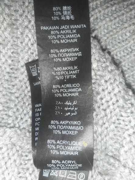 Marks&Spencer popielaty sweter z moherem
