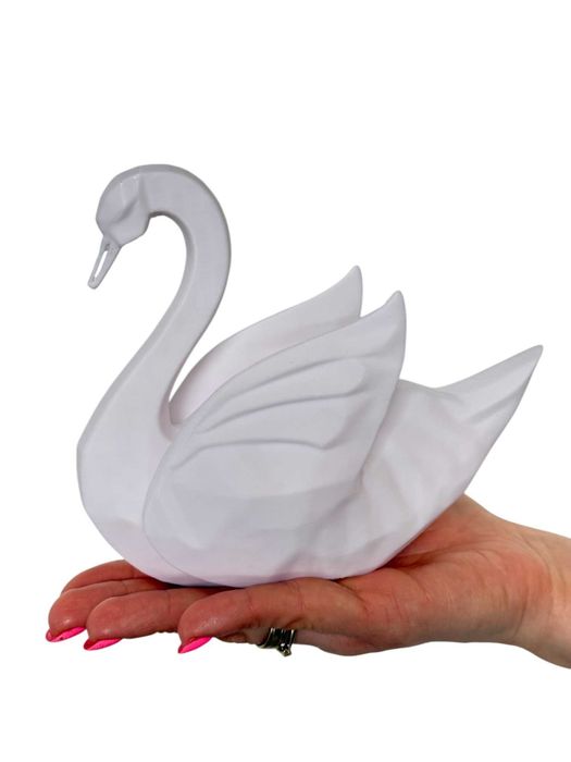 Figurka elegancki Łabędź, druk 3D, nowoczesna dekoracja, biały