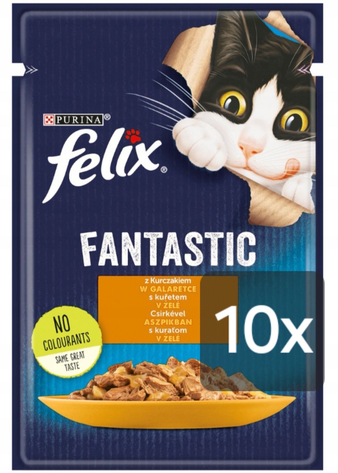 Felix Fantastic 10x 85g Kurczak Saszetki Adult Purina Sterilised Kot