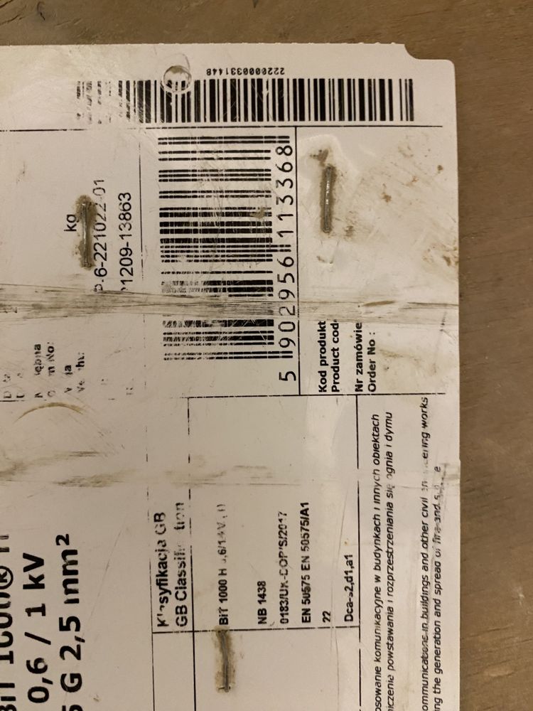 Kabel BIT 1000 II. 5 G 2,5 mm. 0,6/1 kV