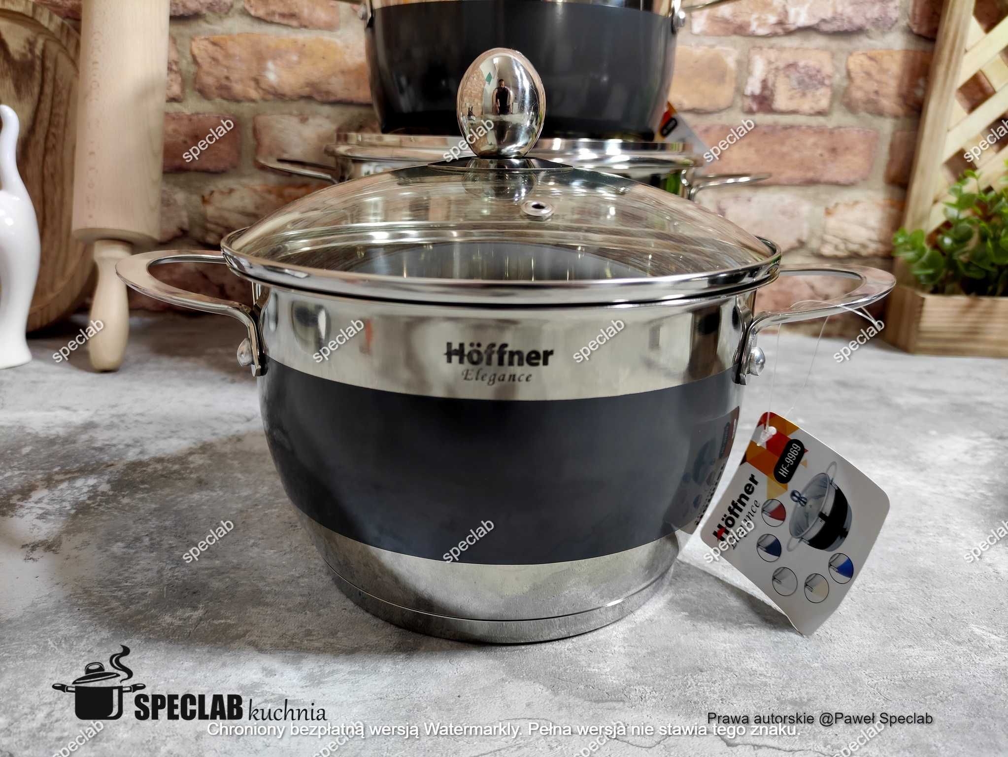Komplet garnków HOFFNER HF-9969 GRAY. Gaz, indukcja, halogen