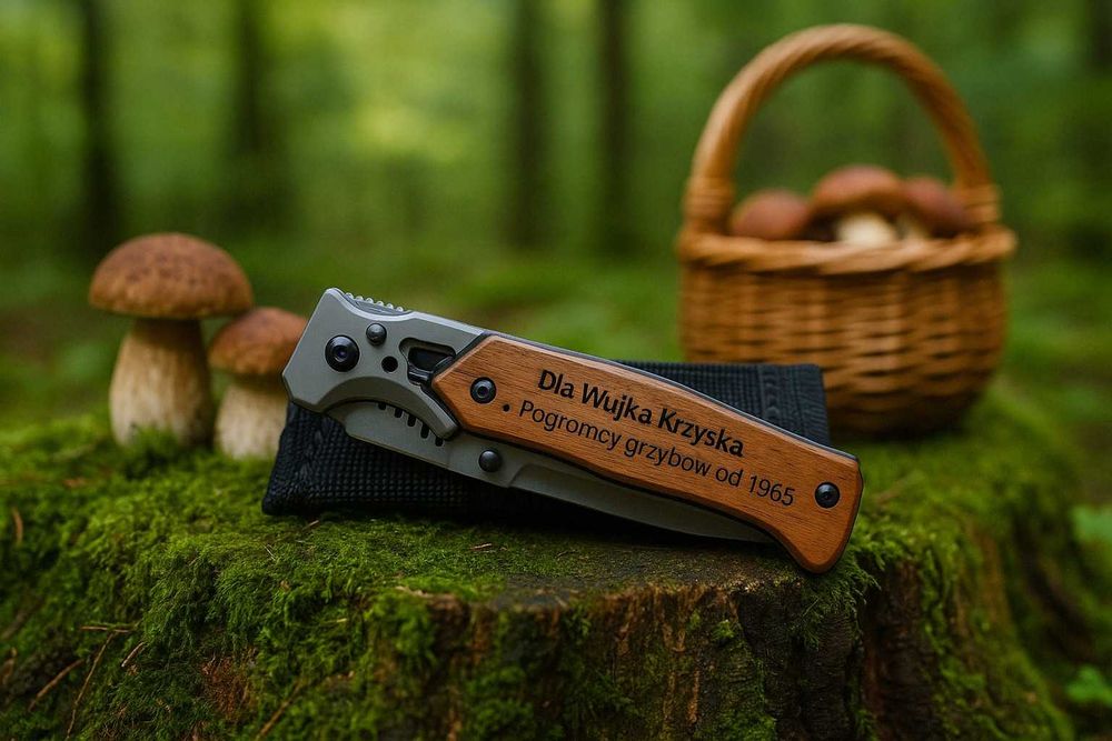 Nóż Składany Na Grzyby Ryby Harcerzy Grawer Personalizacja Pudełko