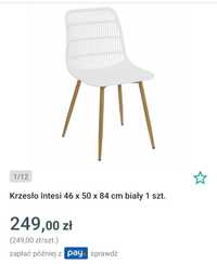 Krzesło skandynawskie rattan Krzesło Simplet Klaus białe