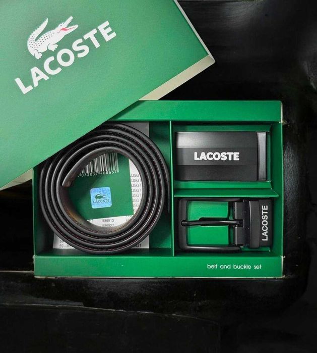 Шкіряний ремінь LACTOSE, ремінь Лакоста, післяплата