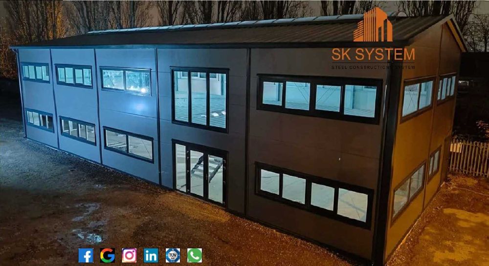 Hala 250 m2 stalowa magazyn warsztat płyta konstrukcja garaż SK SYSTEM