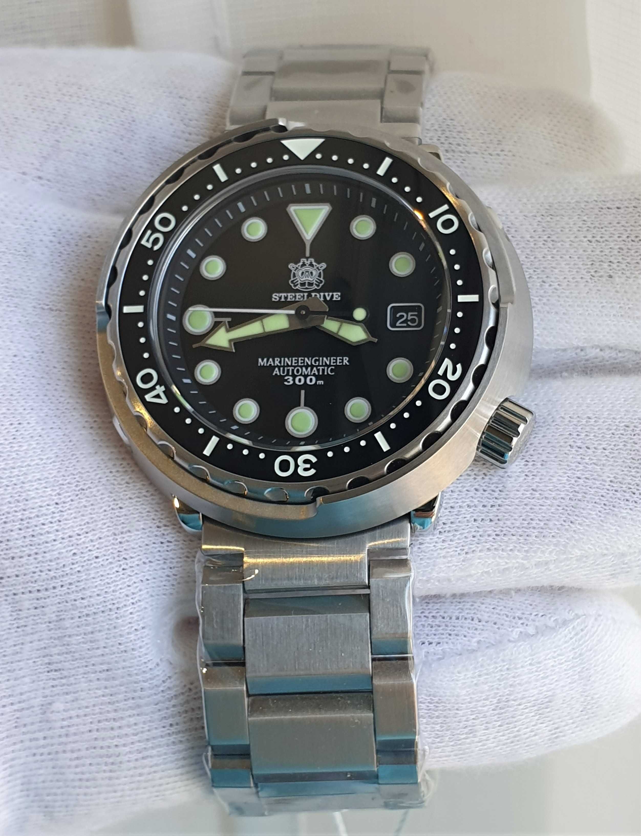 Чоловічий годинник часы Steeldive Marineengineer 300m Automatic Sapphi