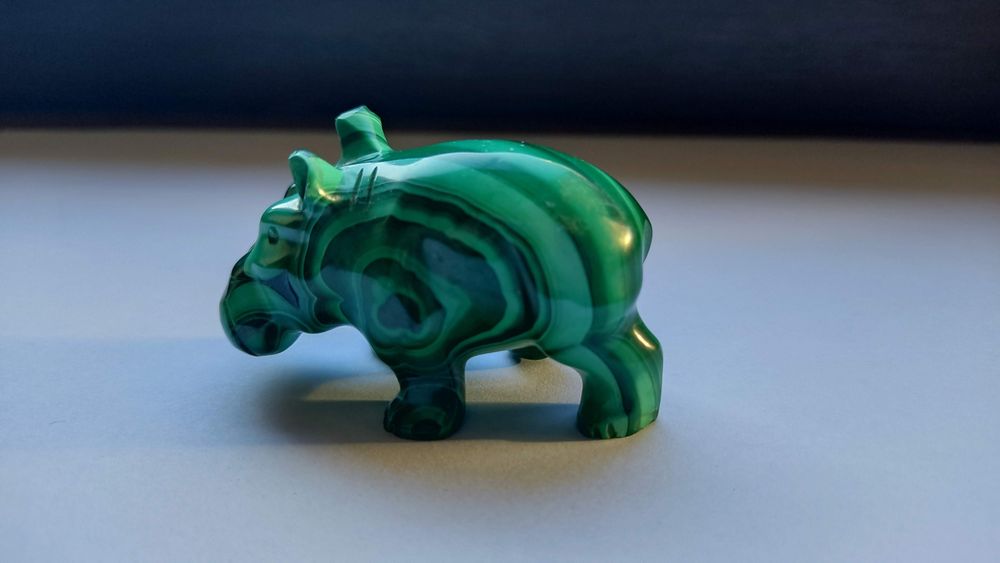 Hipopotam z malachitu. Kongo.