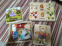Zabawki układanki drewniane puzzle