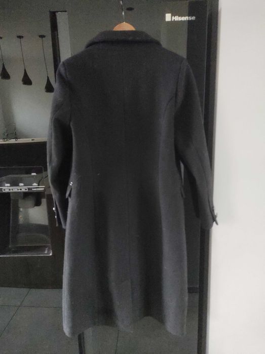 Top Secret Woman elegancki prosty płaszcz  srebrne guziki