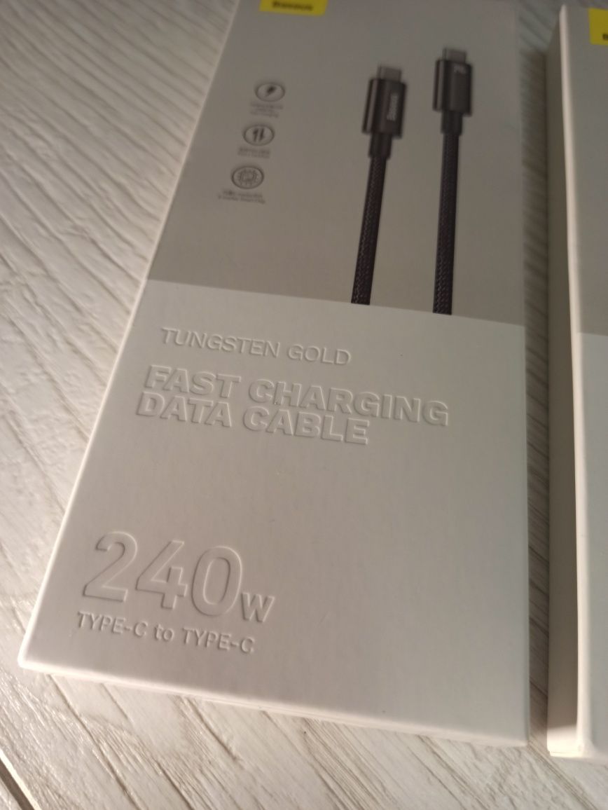 Кабель Baseus Tungsten Gold Fast Charging Data USB-C to USB-C 240W