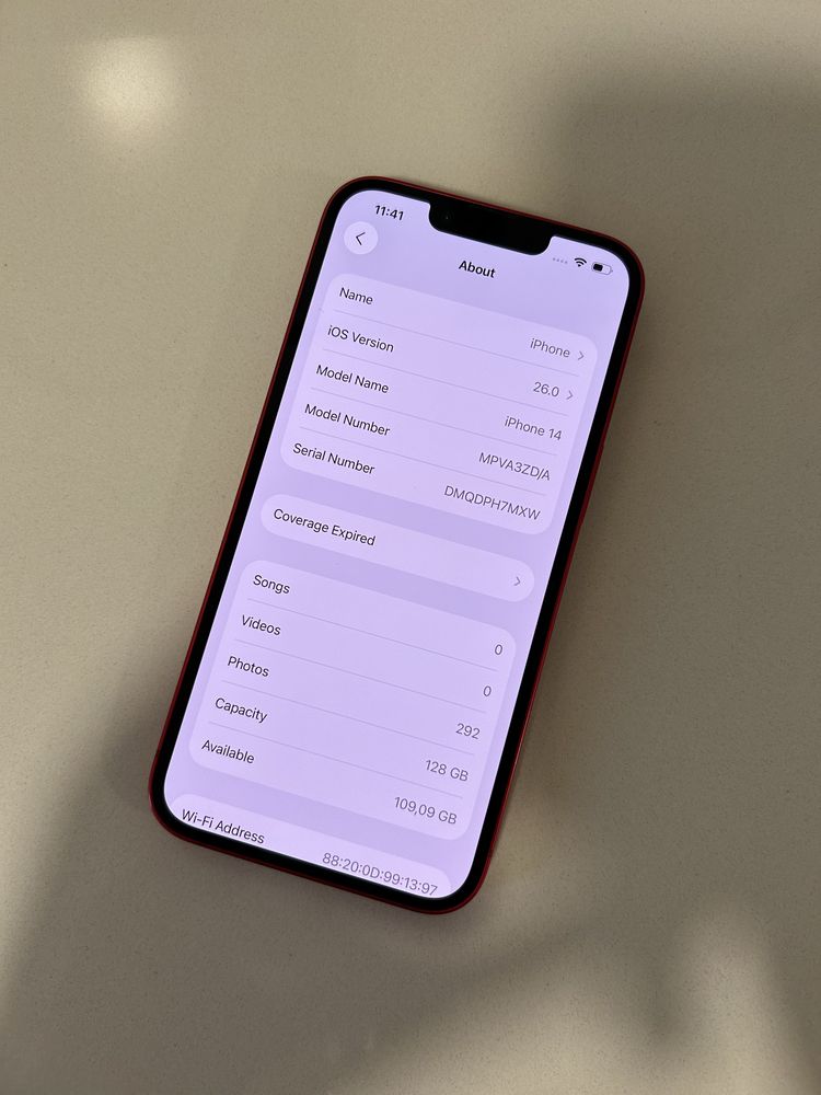Apple iPhone 14 128GB 84% “ vermelho “ + capa e carregador