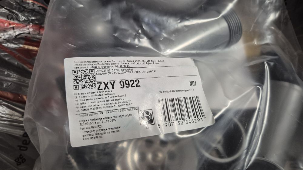 Zlewozmywak 2 komory nierdzewny Deante z baterią i syfonem TANIO