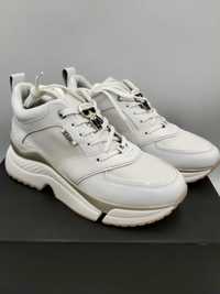 NOWE sneakersy KARL LAGERFELD białe platforma botki 38 skórzane