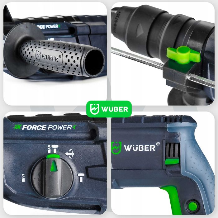 NOWA Młotowiertarka Udarowa Wuber Wiertarka 2500 W Wytrzymała Mocna