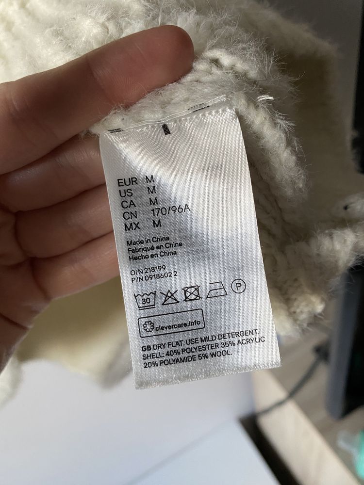H&M gruby splot sweter oversize golf ala alpaka