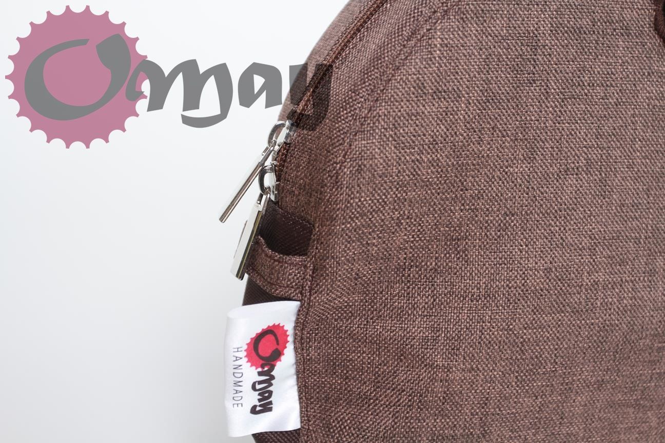 Brązowy organizer do OBAG MOON LIGHT len splot 2 kieszenie wkład OMAY