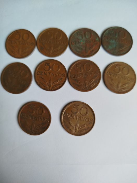 Moedas antigas  Portugal e EUA