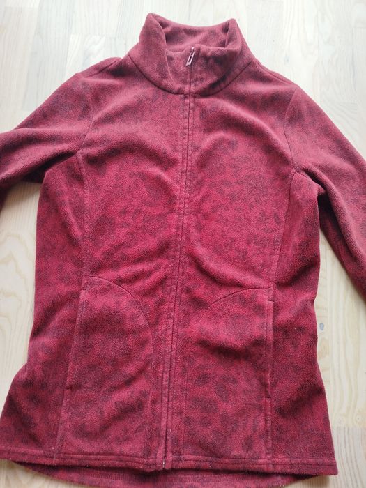 Polar bluza zasuwana polarowa polarkowa ciepła burgundowa kwiaty kwiat