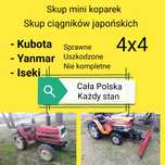 Skup mini ciągników traktorków japońskich ogrodniczych mini koparek
