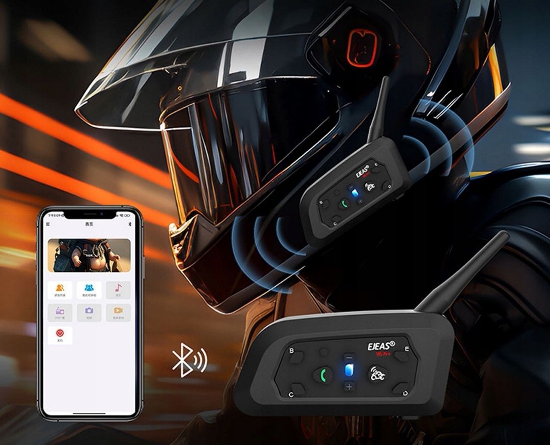 Nowy Interkom Motocyklowy EJEAS V6 Pro Bluetooth 1200m