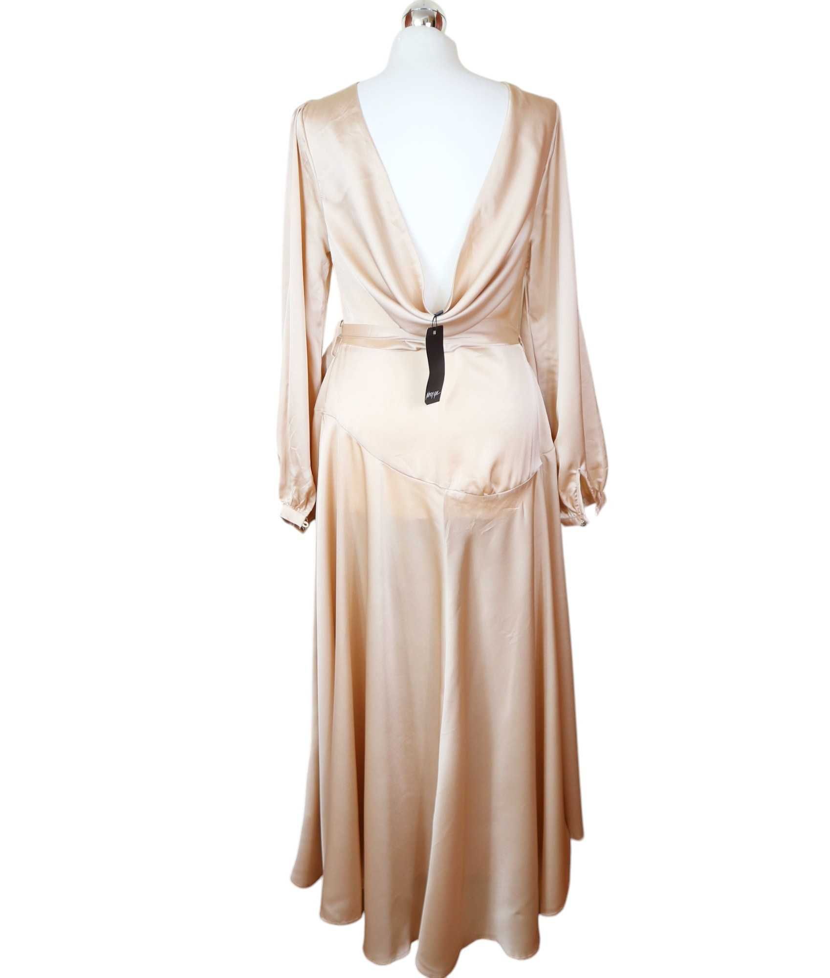 NASTY GAL | sukienka kopertowa maxi NOWA 32/34