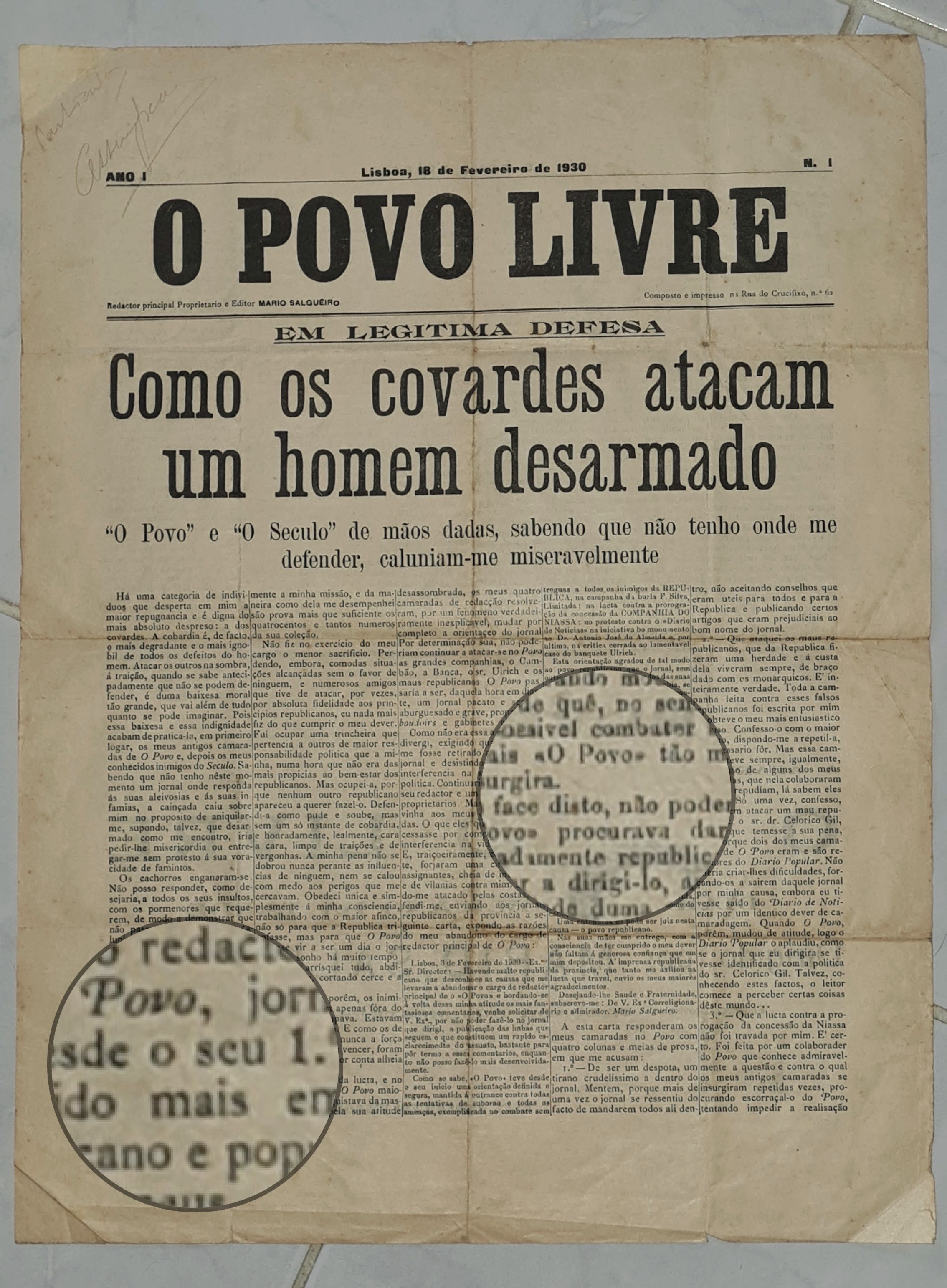 O Povo Livre – número único – raríssimo /colecionadores