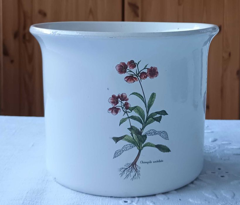 Ceramiczna doniczka 17 cm, temat: botanika, zioła