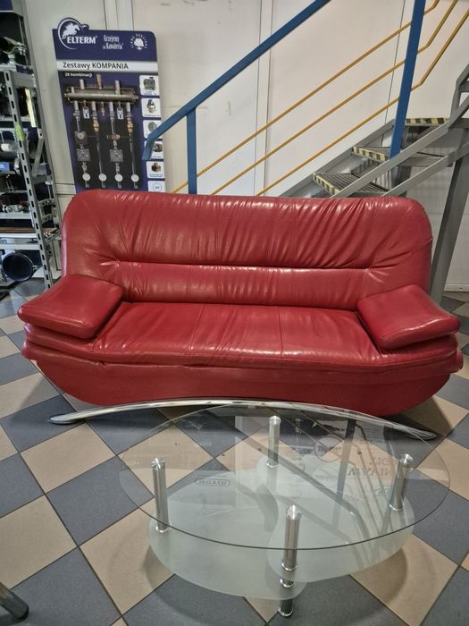 Wersalka plus dwa fotele skórzane