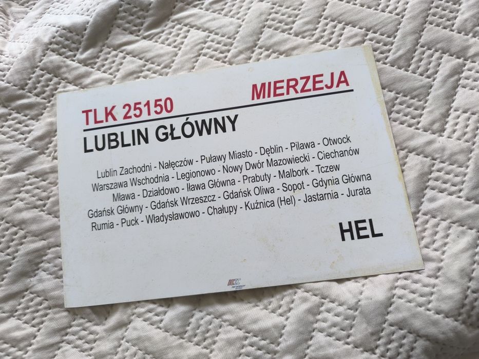 Tablica relacyjna kierunkowa TLK Mierzeja