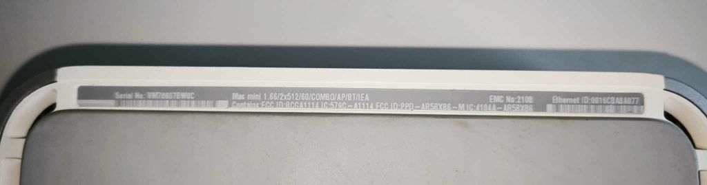 MAC Mini Apple 1.66/2x512/60/COMBO/AP/BT/IEA