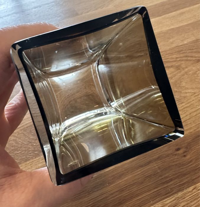 Kryształowy Szklany wazon dymiony kolor ciężki dekoracja 1215