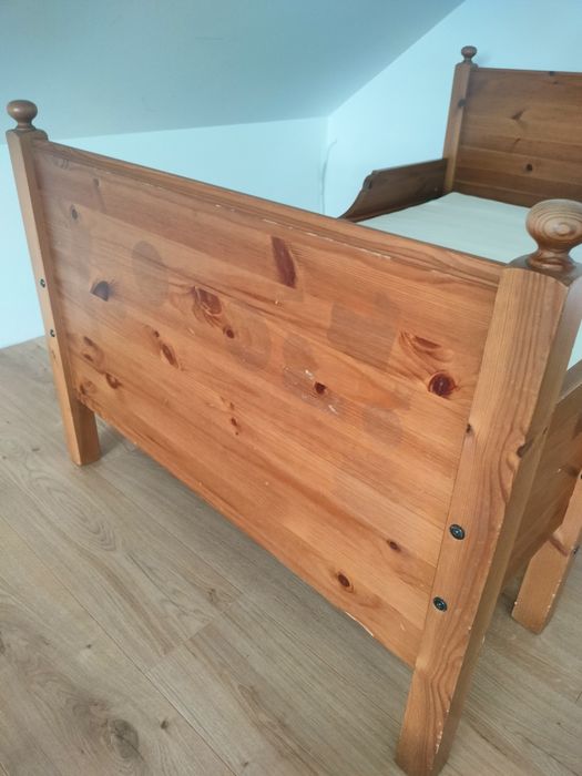 Łóżko drewniane rosnące razem z dzieckiem Ikea leksvik