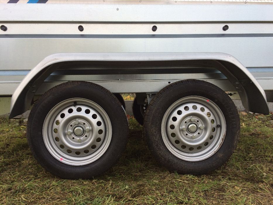 Dwuosiowa przyczepa Neptun 263x129 tandem 750 DMC dostawa cała Polska