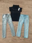 3 szt. NOWE jeansy legginsy i golf Z METKĄ dla dziewczynki r. 122  6 -
